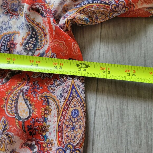 Liz Claiborne Womens Paisley Print Off-Shoulder Blouse 3/4 Sleeve 1x - Picture 6 of 7
